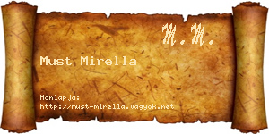 Must Mirella névjegykártya